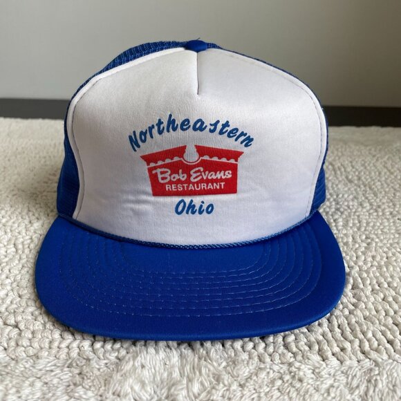 VINTAGE BOB EVANS MESH SNAPBACK TRUCKER HAT ADULT OSFA TWO TONE OHIO CAP - Picture 1 of 7